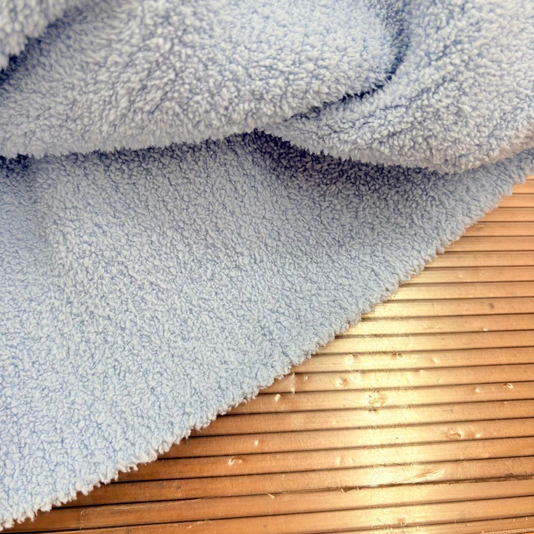 ピンクハウス 水色 ロゴリボン使い モコモコチュニックニット