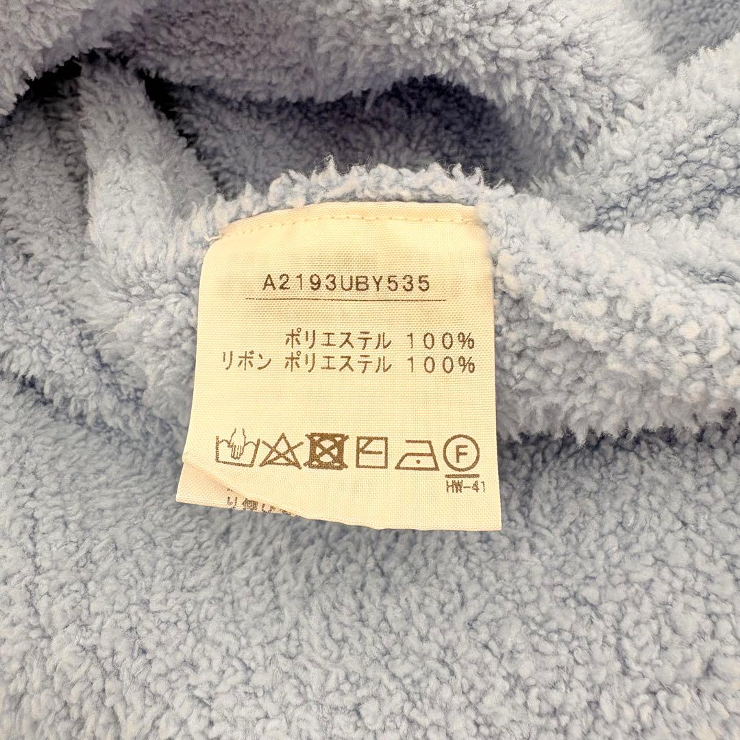 ピンクハウス 水色 ロゴリボン使い モコモコチュニックニット