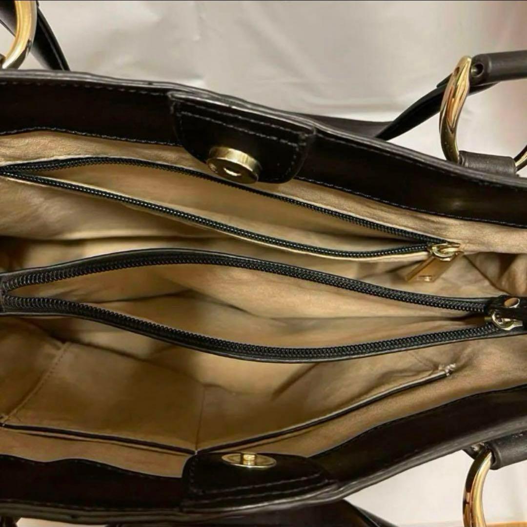 アナイ レザーバッグ 黒 ブラック 本革 A4収納可 通勤 仕事 新品未使用