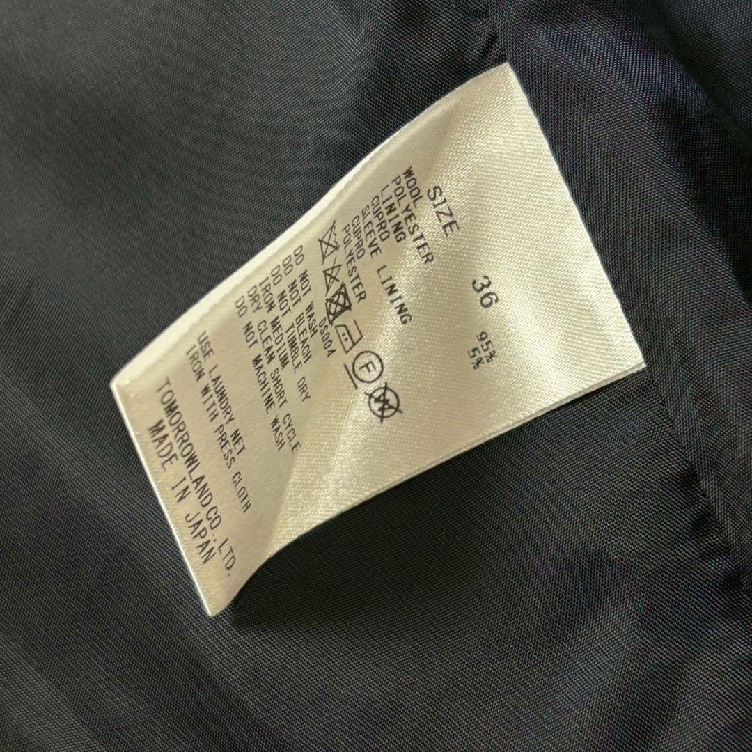 【新品タグ付き】BACCA ストライプギャバダブルテーラードジャケット　ネイビー