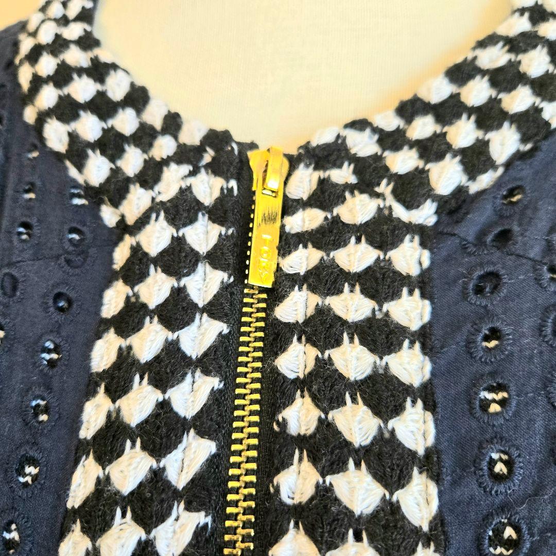 TORY BURCH トリーバーチ ノーカラー ジャケット ツイード 金ボタン