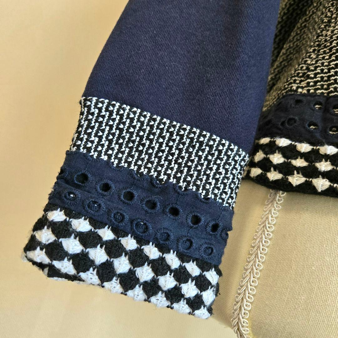 TORY BURCH トリーバーチ ノーカラー ジャケット ツイード 金ボタン