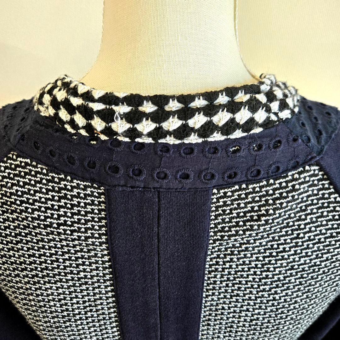 TORY BURCH トリーバーチ ノーカラー ジャケット ツイード 金ボタン