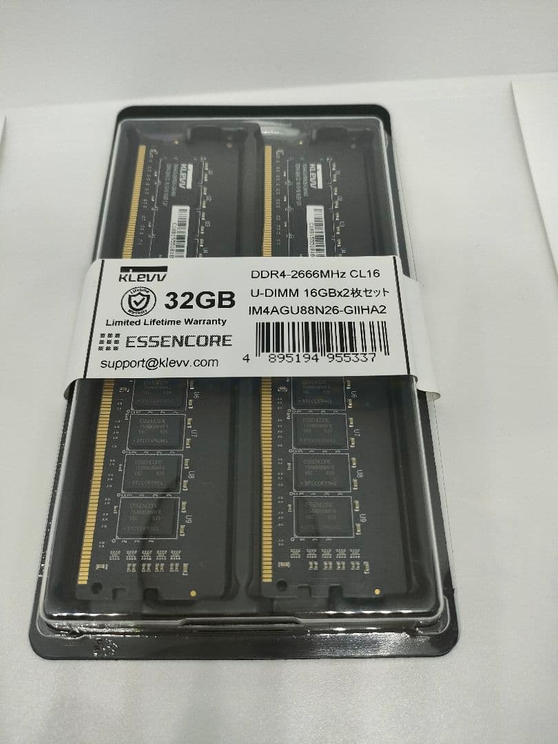 新品未開封品 KLEVV DDR4 メモリ16GB二枚 計32GB ③