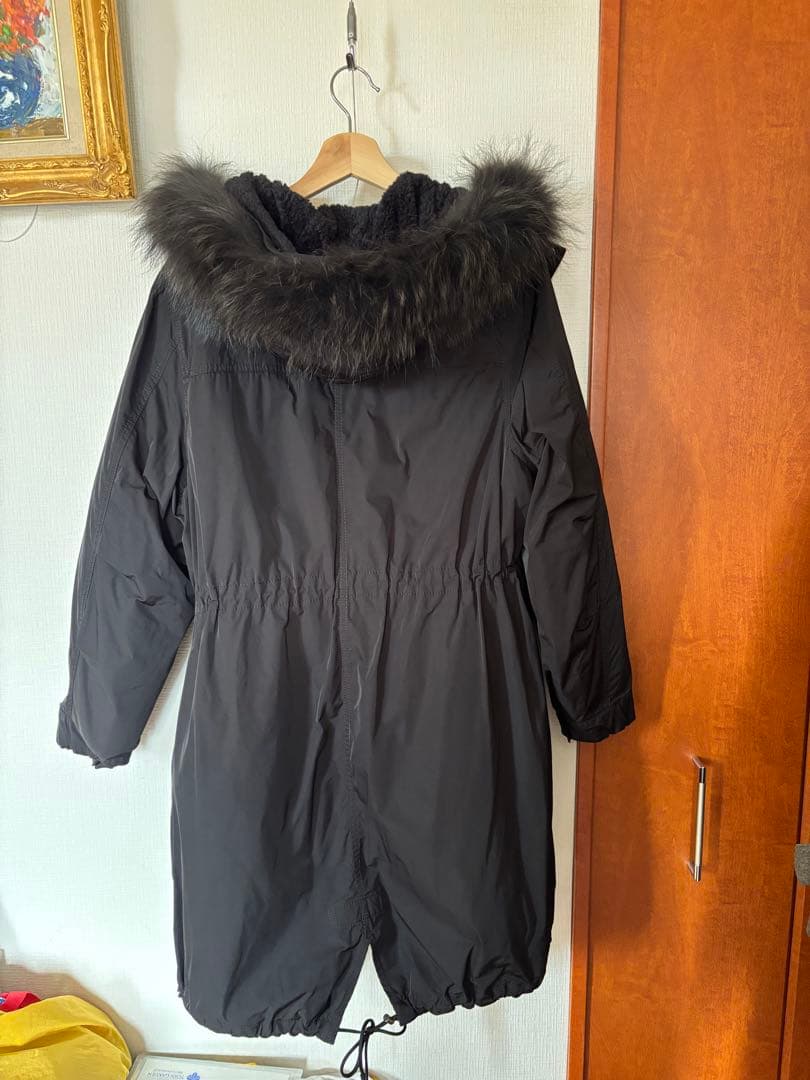 ブラック モッズコート ファー付き　23区L