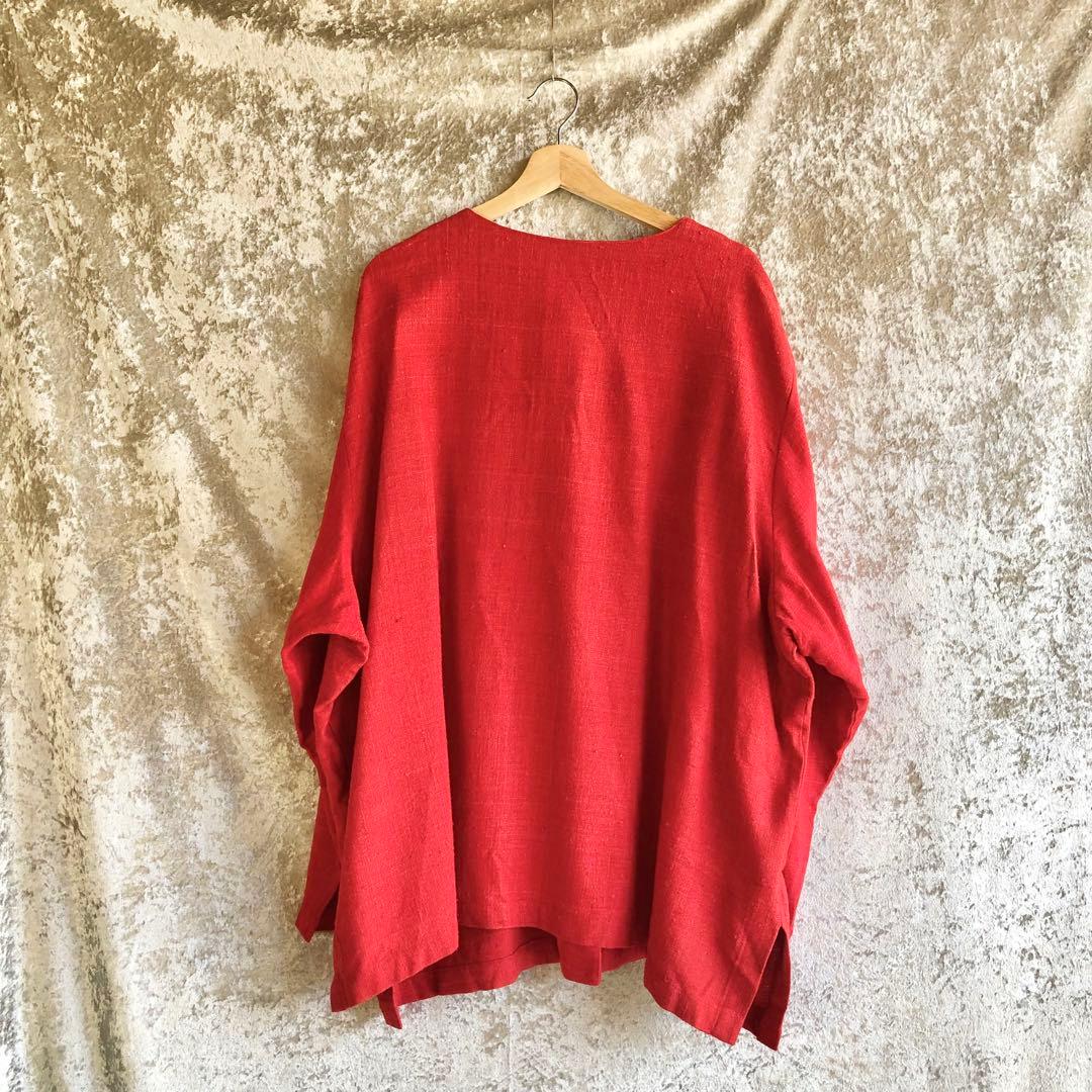 unknown / ノーカラージャケット シルク オーバーサイズ デザイン古着