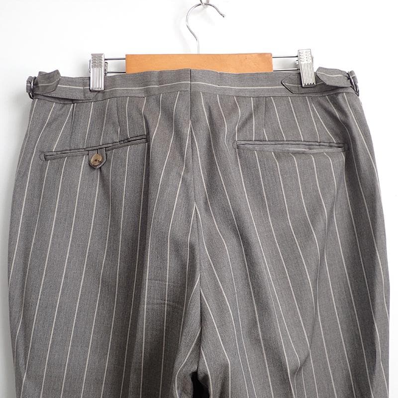 ポールスチュアート セットアップスーツ 48 グレー ピンストライプ ダブル