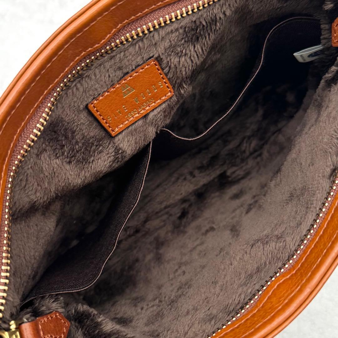 FIVE WOODS 2way ショルダーバッグ レザー 裏地ボア ブラウン