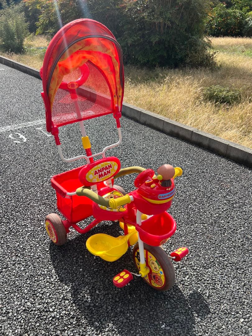 s⭐️　アンパンマン DX 三輪車　サンシェード付き　引き取り限定