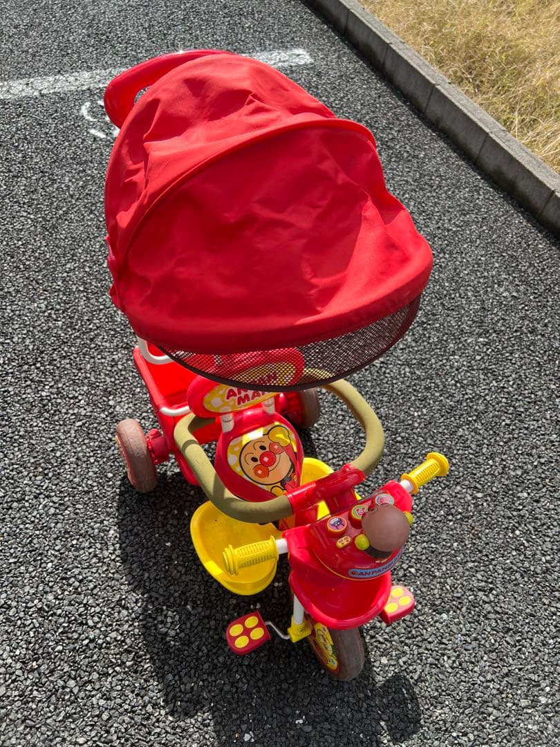 s⭐️　アンパンマン DX 三輪車　サンシェード付き　引き取り限定