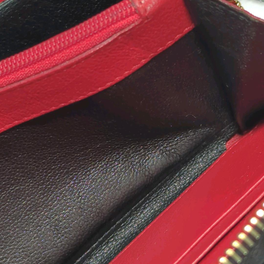 イブサンローラン　カサンドラ　刺繍長財布　ラウンドファスナー　ブラック