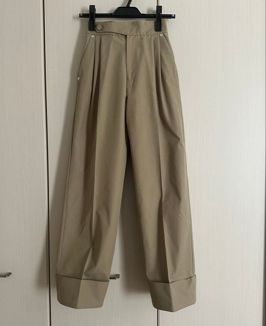 【タグ付き新品】anuans / ベルトデザインチノパンツ / BEIGE