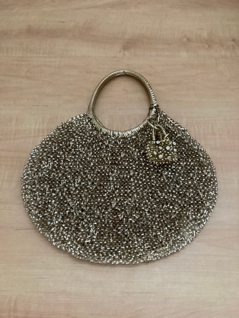 【美品】アンテプリマゴールド ビーズ ワイヤーバック★チャーム付き