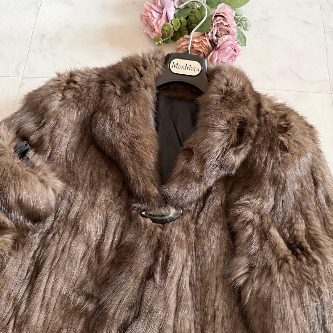 ロシアンセーブル 2way リバーシルブル ファーコート なめし柔らか