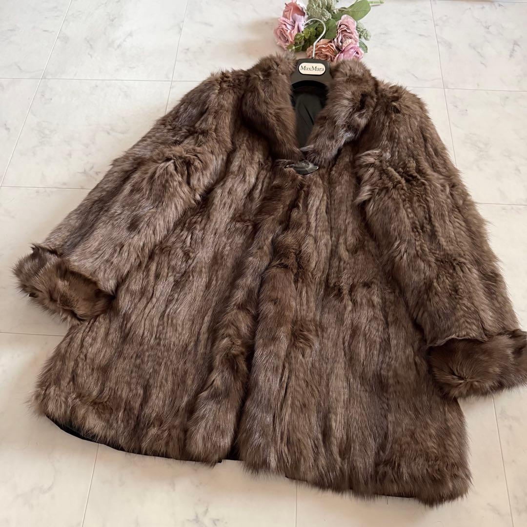 ロシアンセーブル 2way リバーシルブル ファーコート なめし柔らか