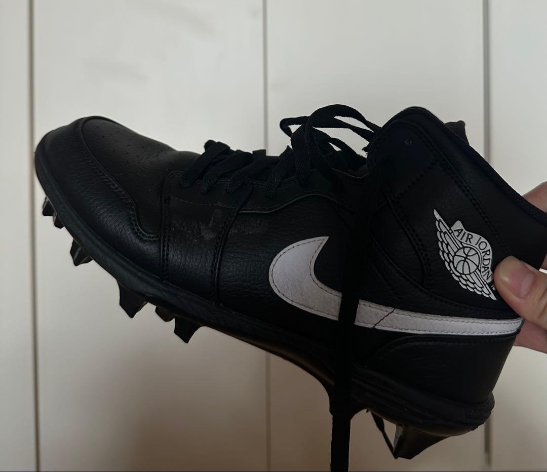 アメフトスパイクJORDAN1 MID ALPHA MENACEブラック29cm