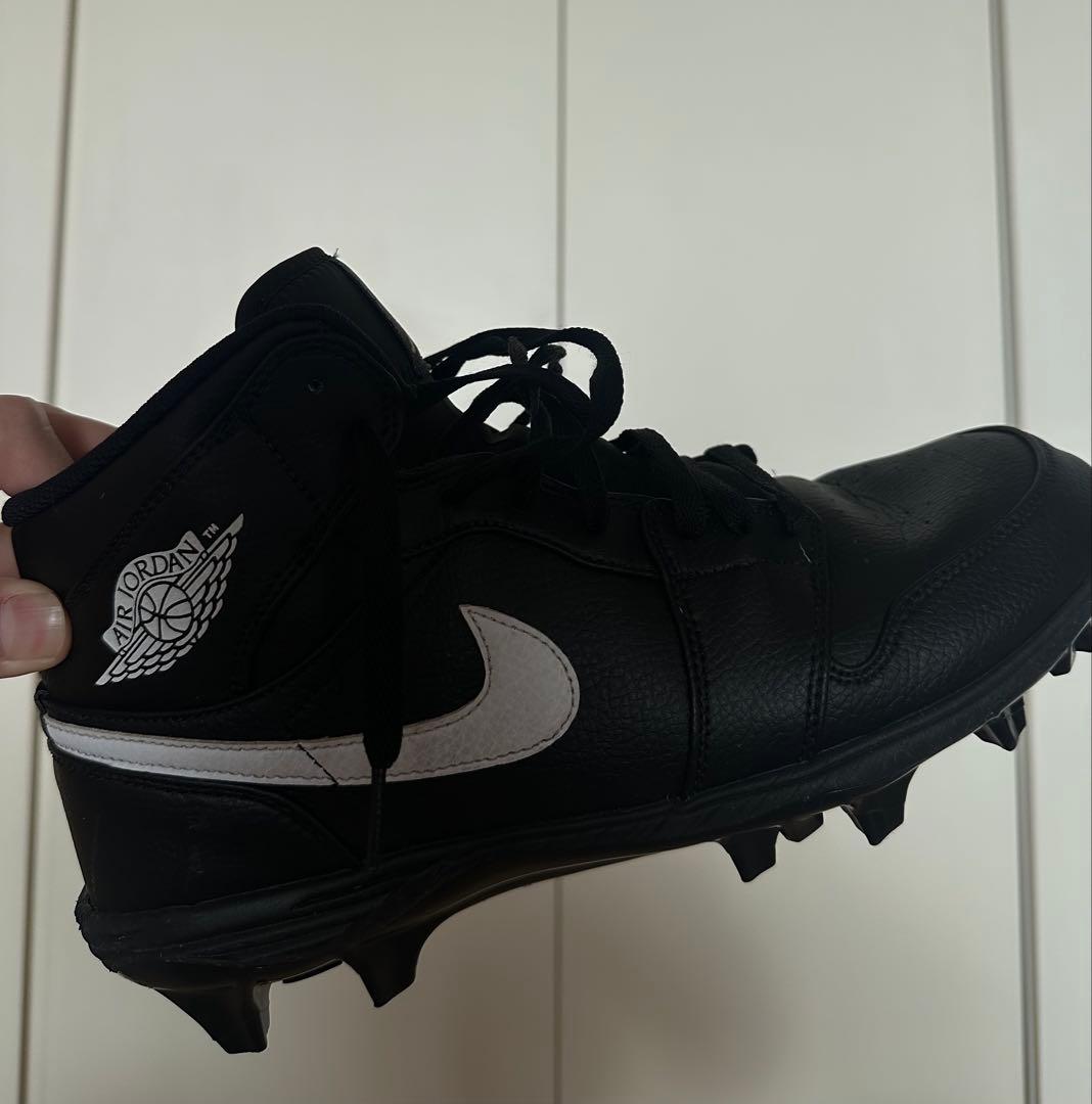 アメフトスパイクJORDAN1 MID ALPHA MENACEブラック29cm