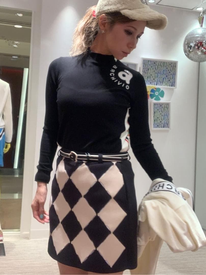 アルチビオ　◆　コットン混長袖リブハイネックプルオーバー