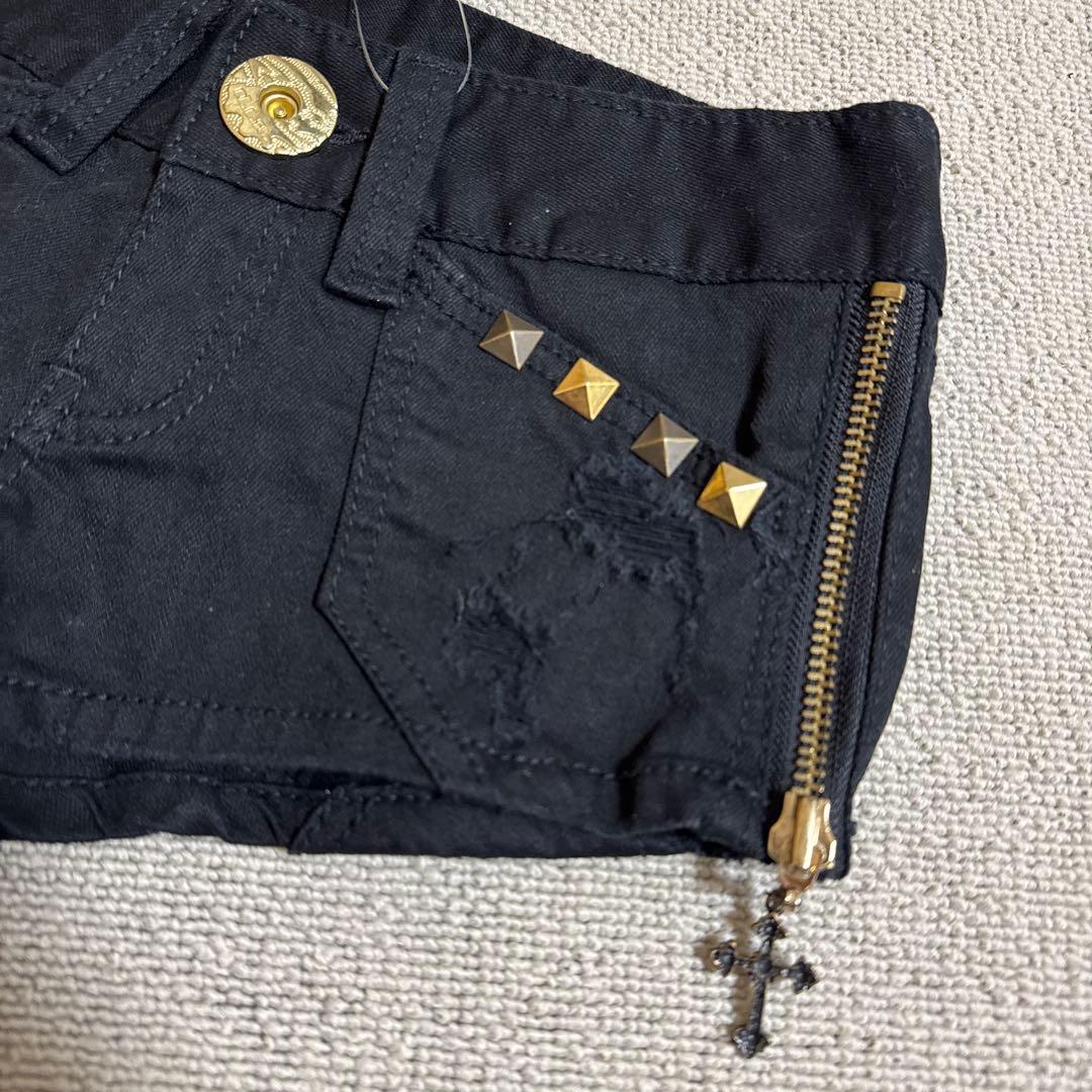 新品タグ付d.i.a.★黒/ダメージサイドジップショーパン★金/ゴールドスタッズ