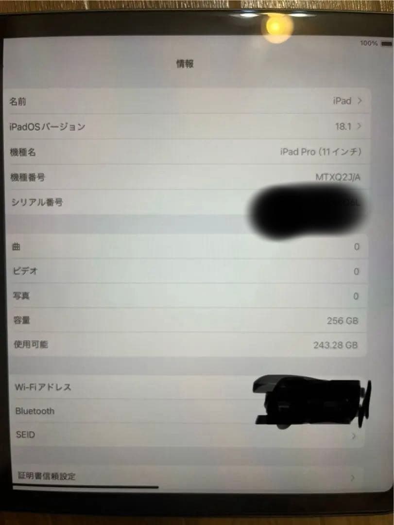 Apple iPad Pro11 256GB スペースグレイ レザーカバー付き