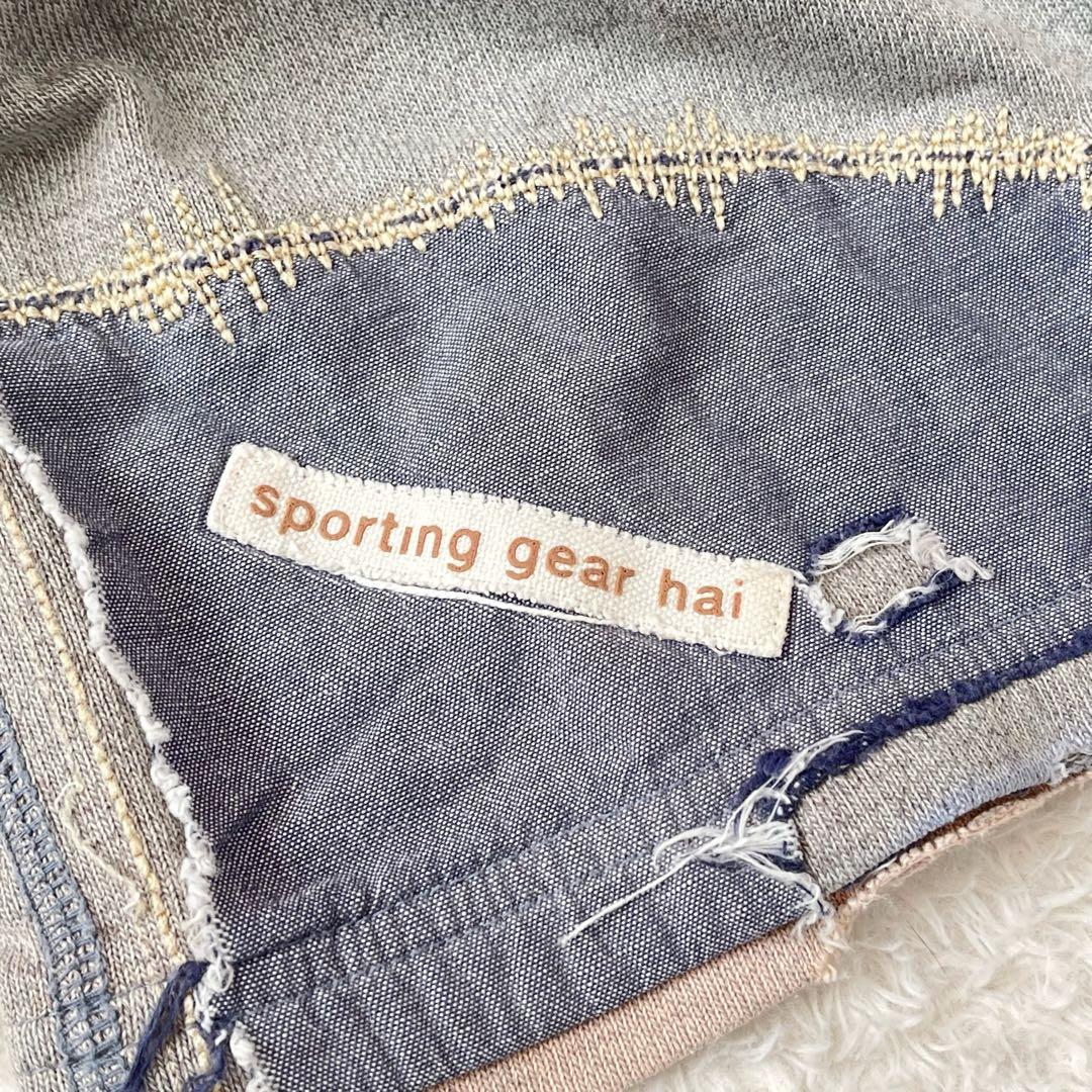 【ハイスポーティングギア】ハイネック長袖Tシャツ パッチワーク 綿100 日本製