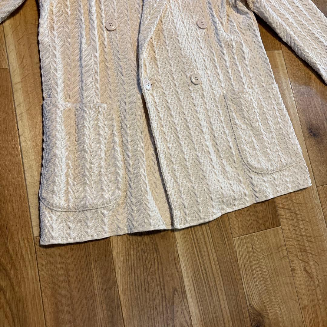 LARDINI テーラードジャケット ダブル ベージュホワイト　M