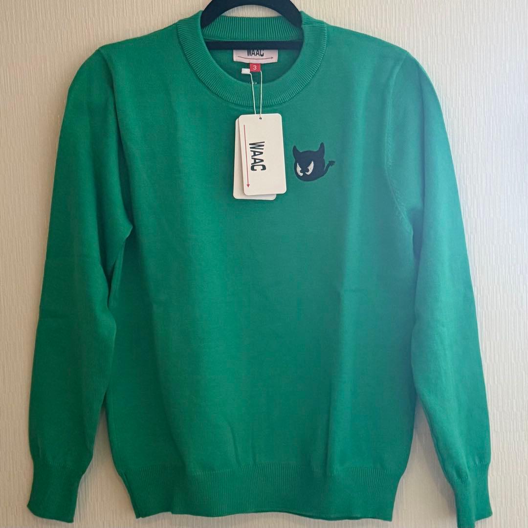 WAAC セーター　ゴルフウェア　ニット　ワック　緑　グリーン　L