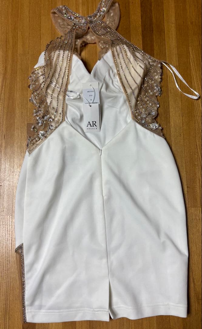 【新品未使用】AngelR ホワイト バックオープン キャバドレス Mサイズ