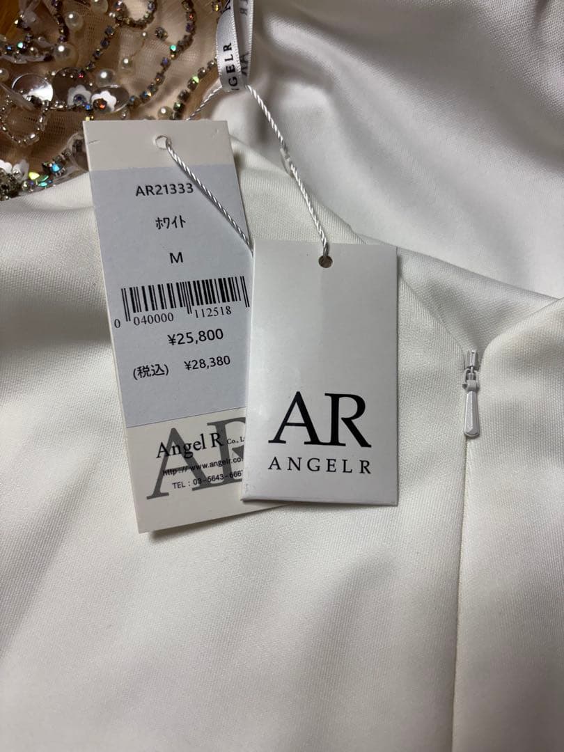 【新品未使用】AngelR ホワイト バックオープン キャバドレス Mサイズ
