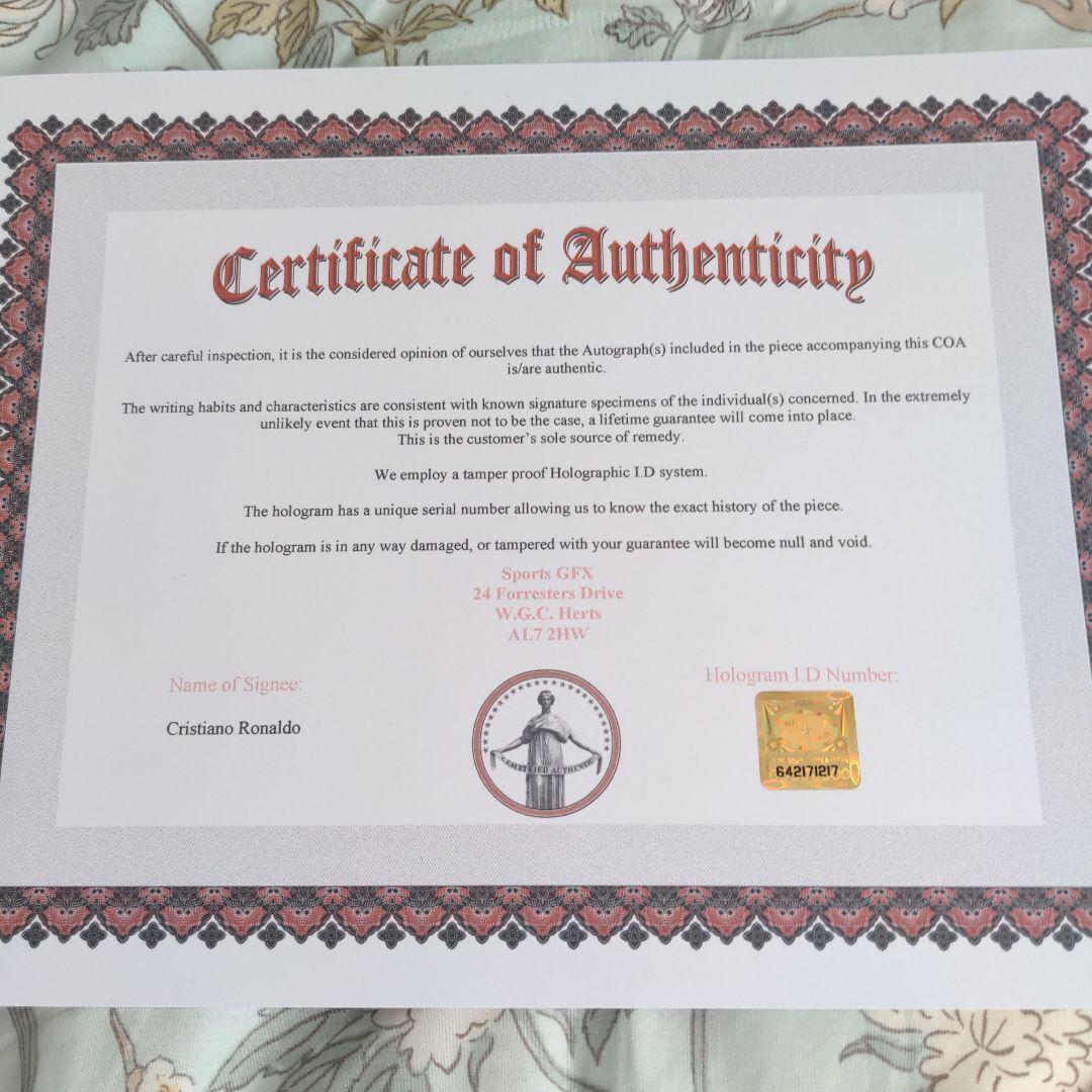 クリスティアーノ・ロナウド サイン入りフォト　証明書付き