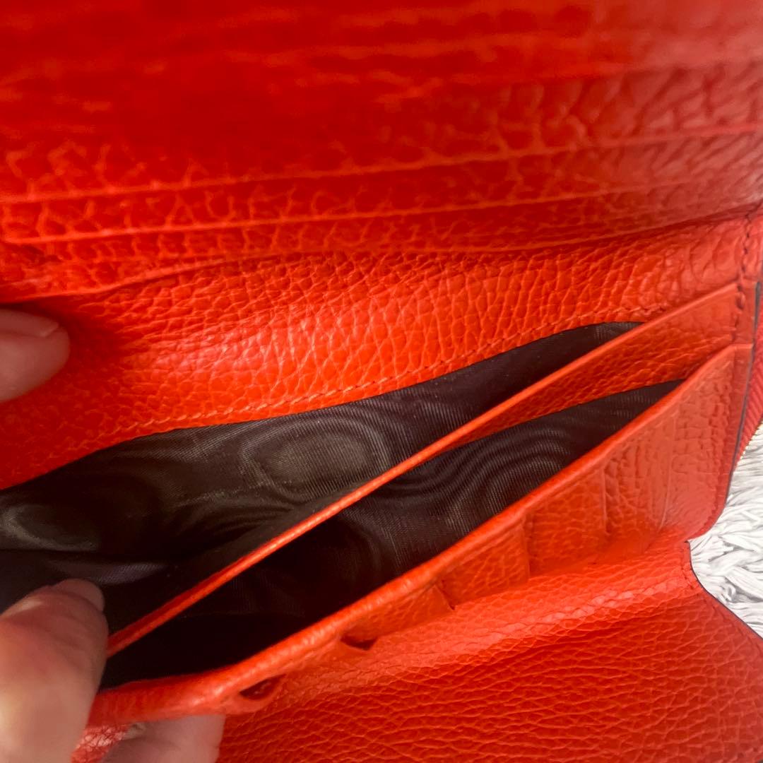 良品✨GUCCI 大容量　インターロッキング　財布　ラウンドファスナー　オレンジ