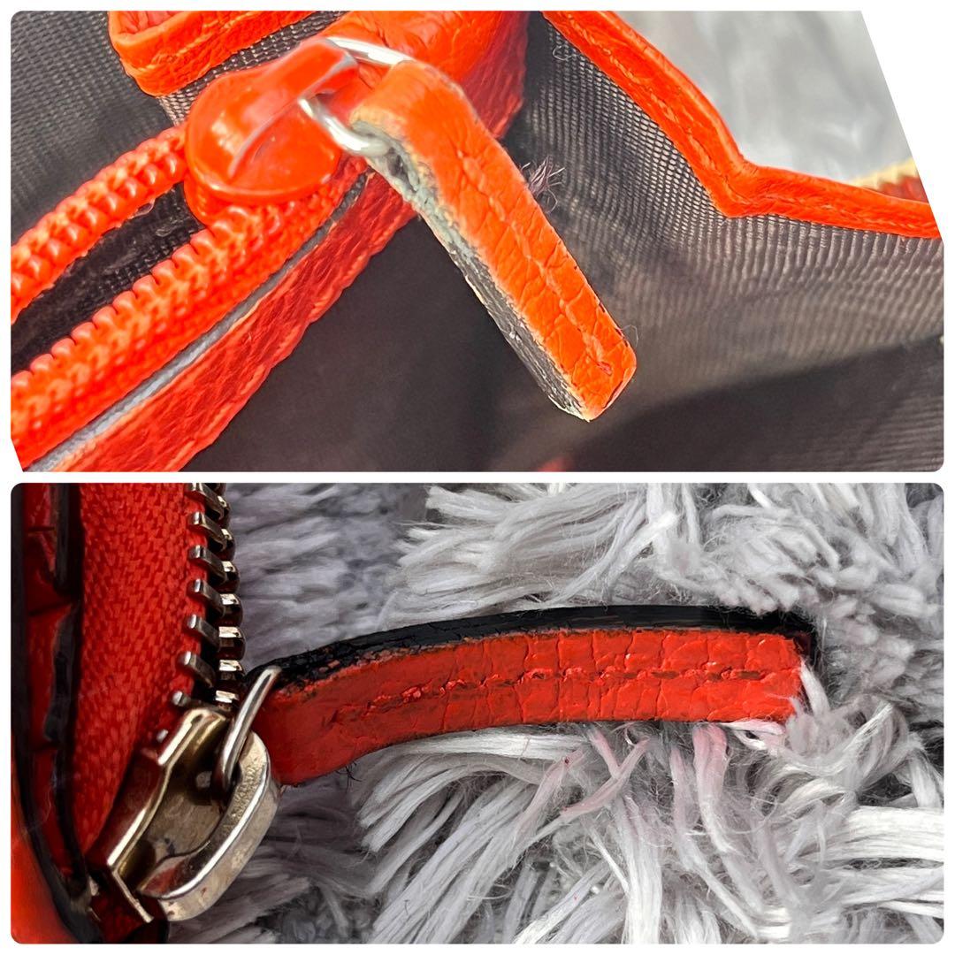 良品✨GUCCI 大容量　インターロッキング　財布　ラウンドファスナー　オレンジ