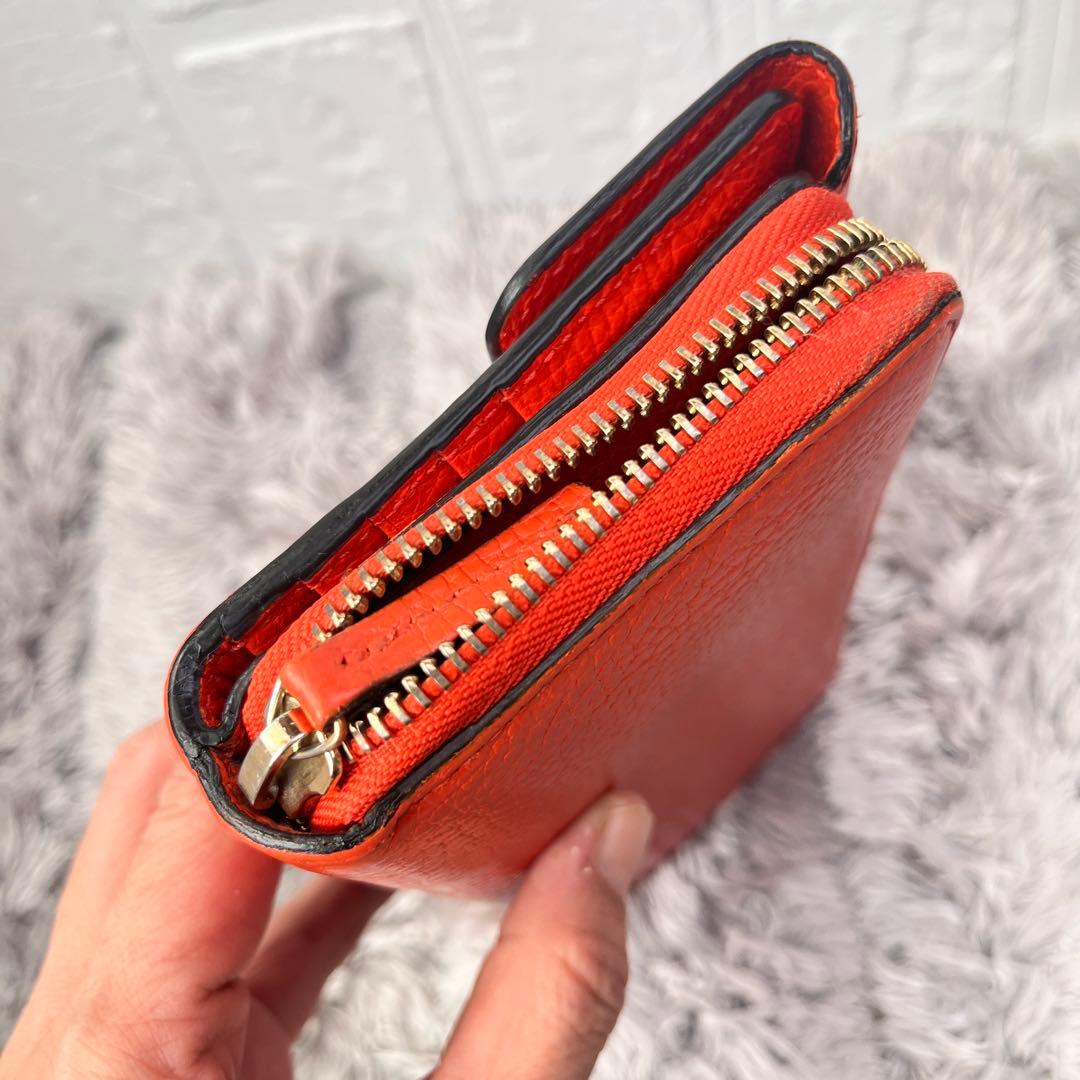 良品✨GUCCI 大容量　インターロッキング　財布　ラウンドファスナー　オレンジ