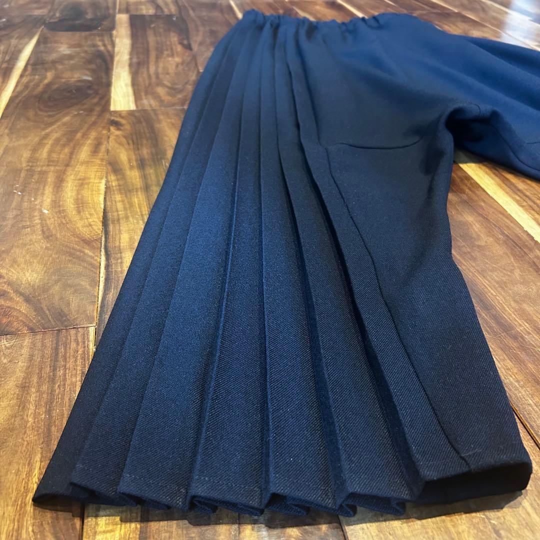 【匿名配送】gomme ゴム サイドプリーツ サルエルパンツ 紺 アシンメトリー
