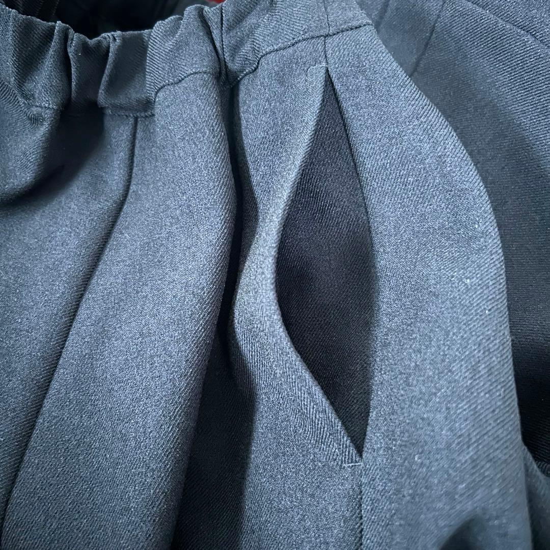 【匿名配送】gomme ゴム サイドプリーツ サルエルパンツ 紺 アシンメトリー