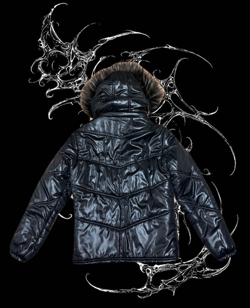 平成ギャル男　y2k 光沢ファーダウン　grunge punk archive