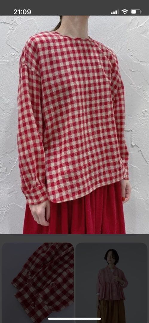 maison de soil ギンガムチェッククルネックプルオーバー