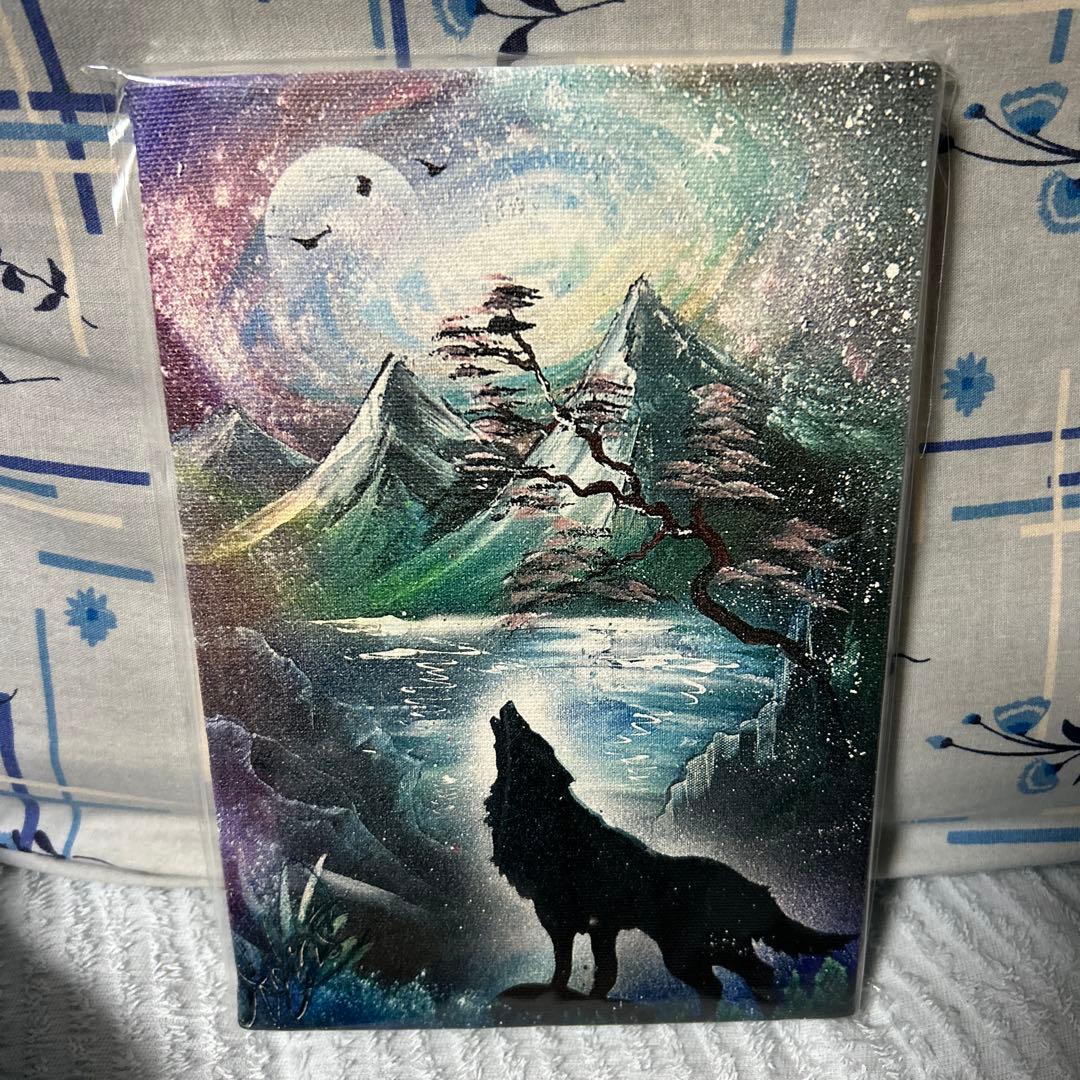 スプレーアートエデン　シルエットオオカミSMキャンパス複製画