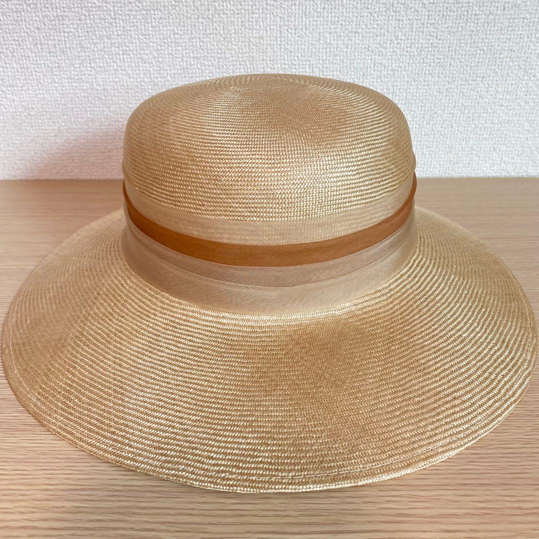 マキシン｜maxim｜麦わら帽子｜ゴールドラベル｜リボン｜あご紐付き｜エレガント