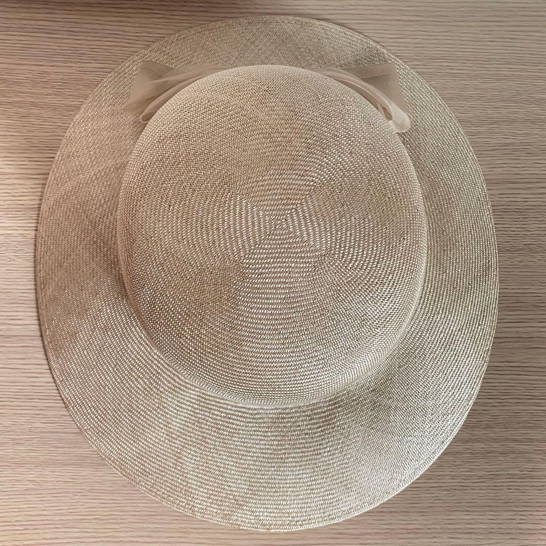 マキシン｜maxim｜麦わら帽子｜ゴールドラベル｜リボン｜あご紐付き｜エレガント