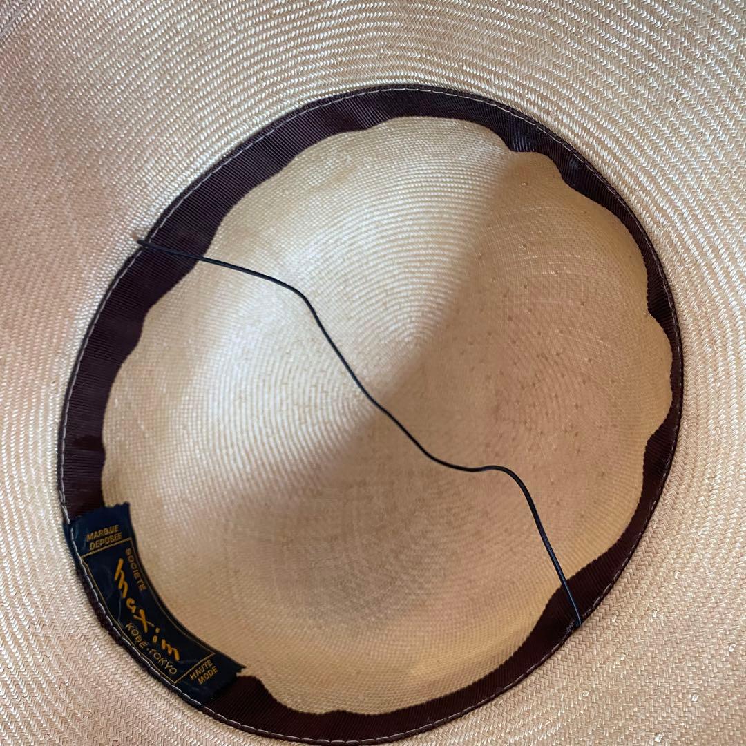 マキシン｜maxim｜麦わら帽子｜ゴールドラベル｜リボン｜あご紐付き｜エレガント