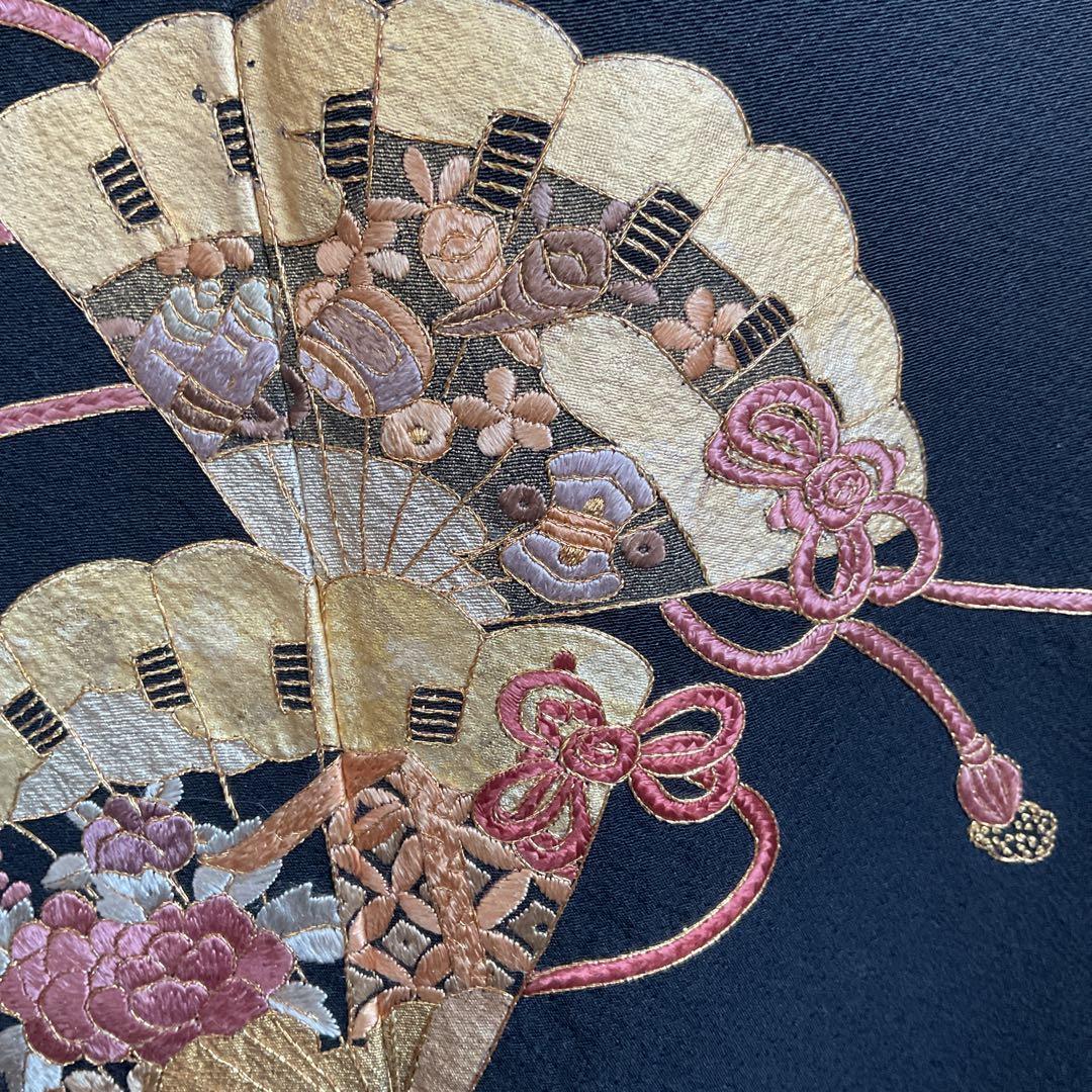 着物リメイクワンピース　　黒留袖からロングドレス