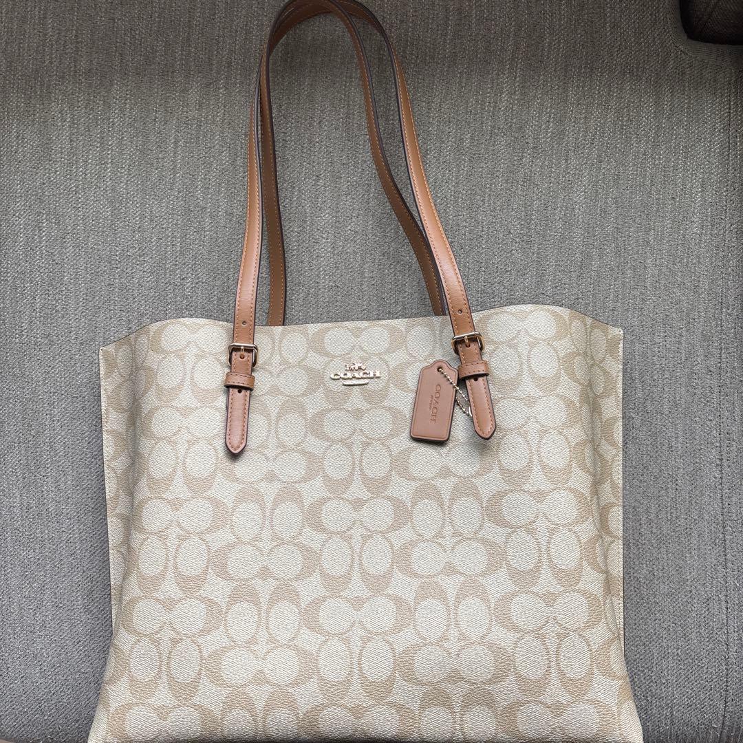 COACH ショルダーバッグ ベージュ ロゴプリント