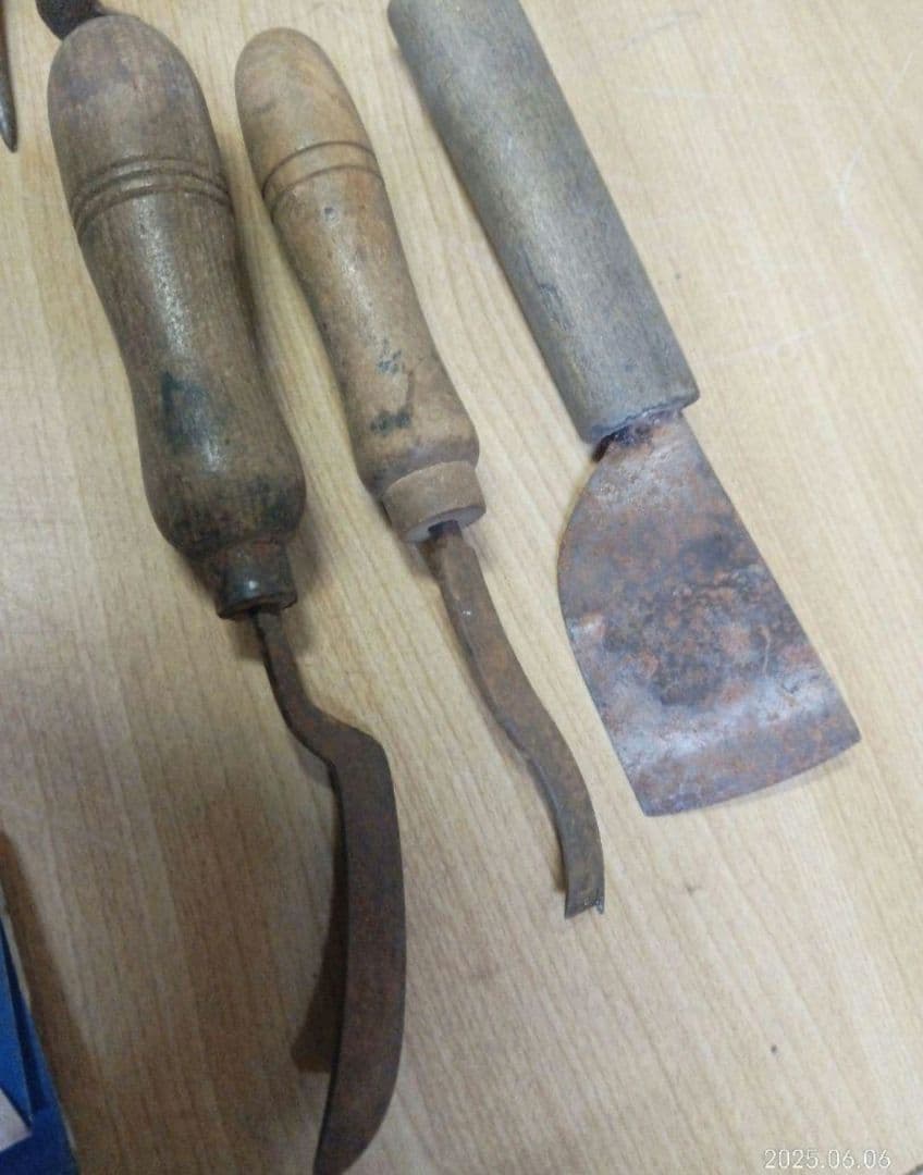 ビンテージ 手縫い靴職人の工具 レザークラフト 革細工 古道具 ハンドメイド