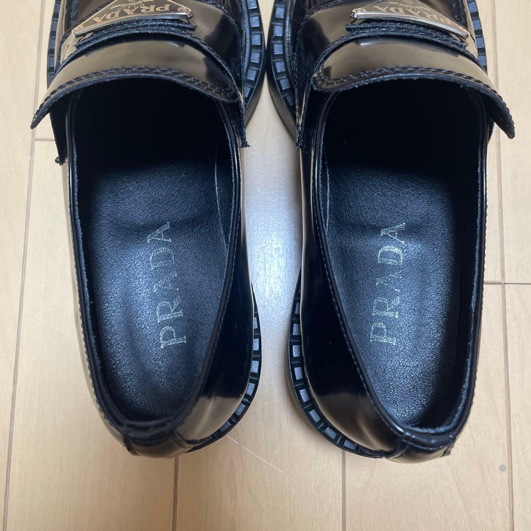 美品 PRADA プラダ レディース ローファー 革靴 37 23.5cm
