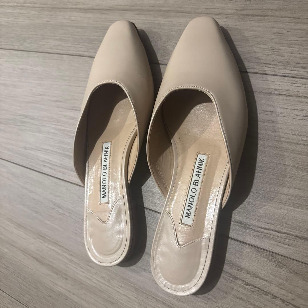 【最終値下げ】美品MANOLO BLAHNIK ベージュ ミュール