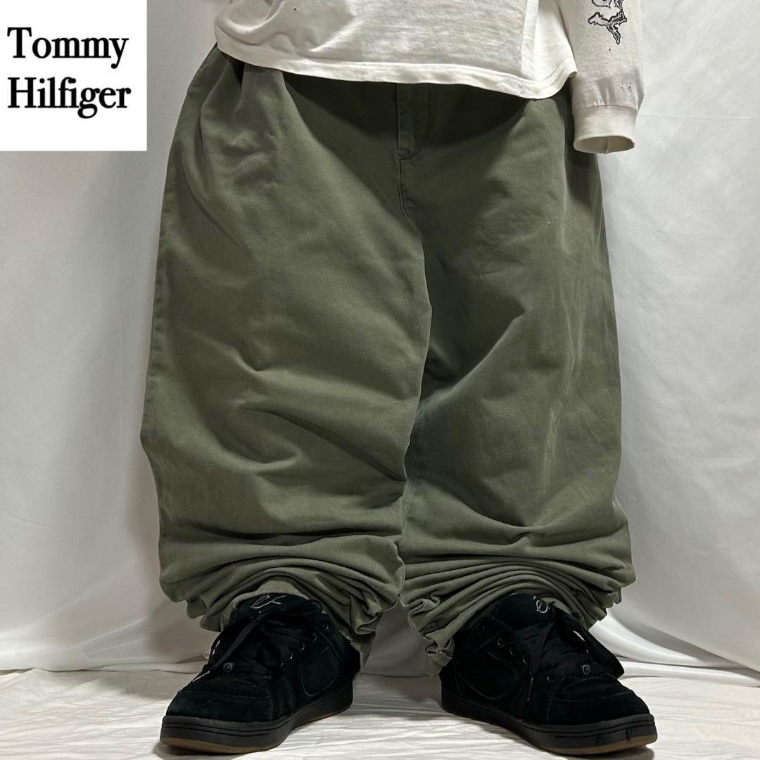 90s  W42 2タック ワイド バギー スラックス フェード 極太