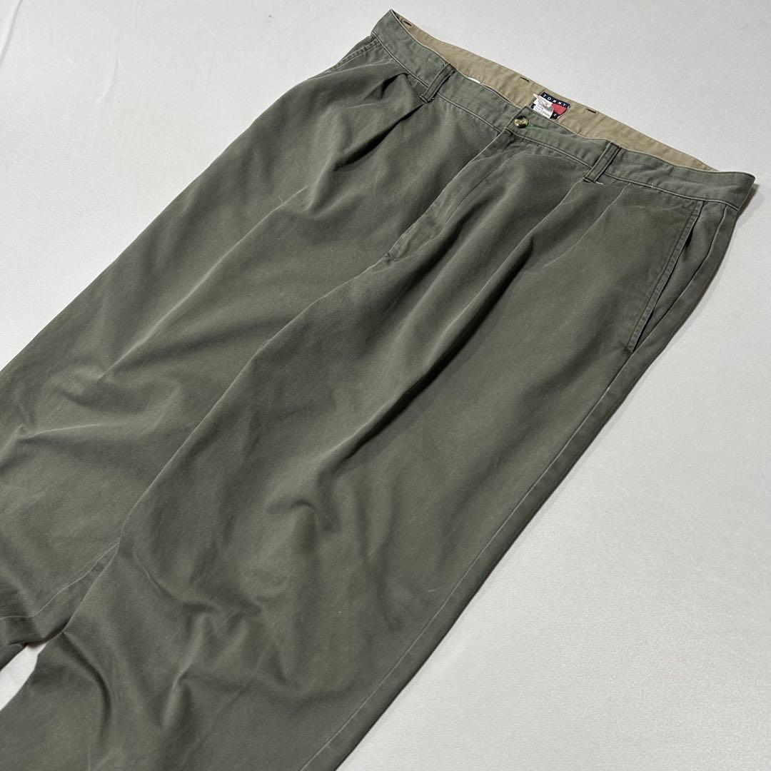 90s  W42 2タック ワイド バギー スラックス フェード 極太