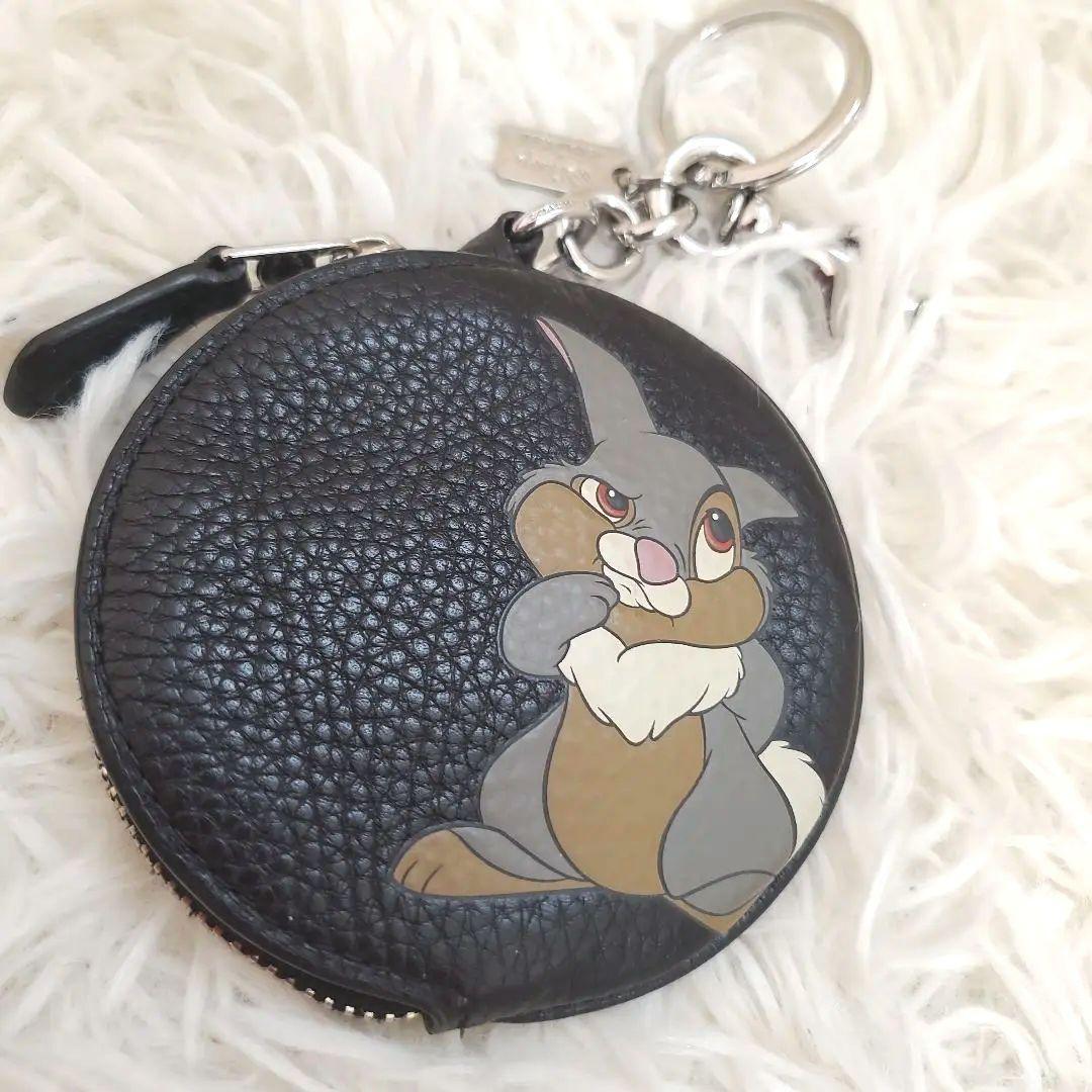 ⭐未使用⭐COACH×ディズニー とんすけ ケース 黒 シボ革