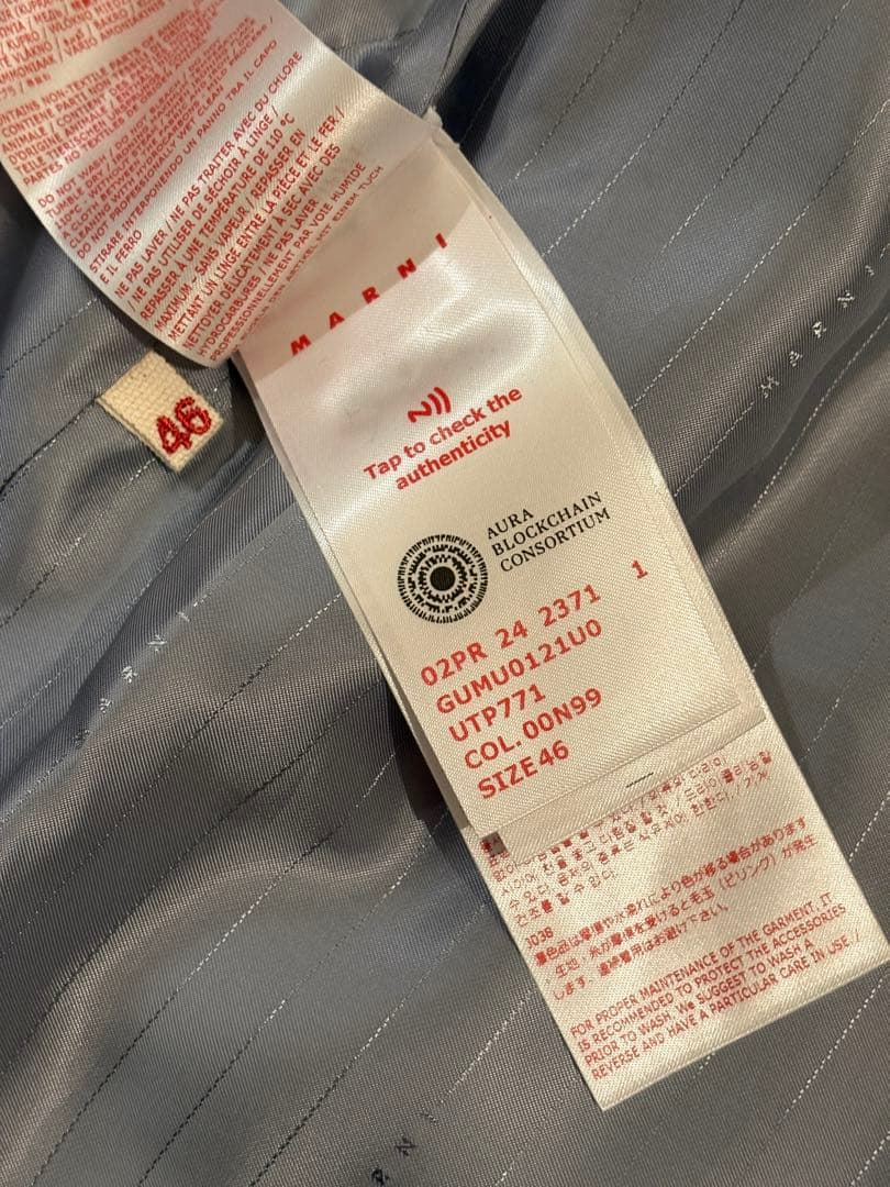 自*緑様 新品［MARNI］ マルニ テーラードジャケット ブラック 46サイズ